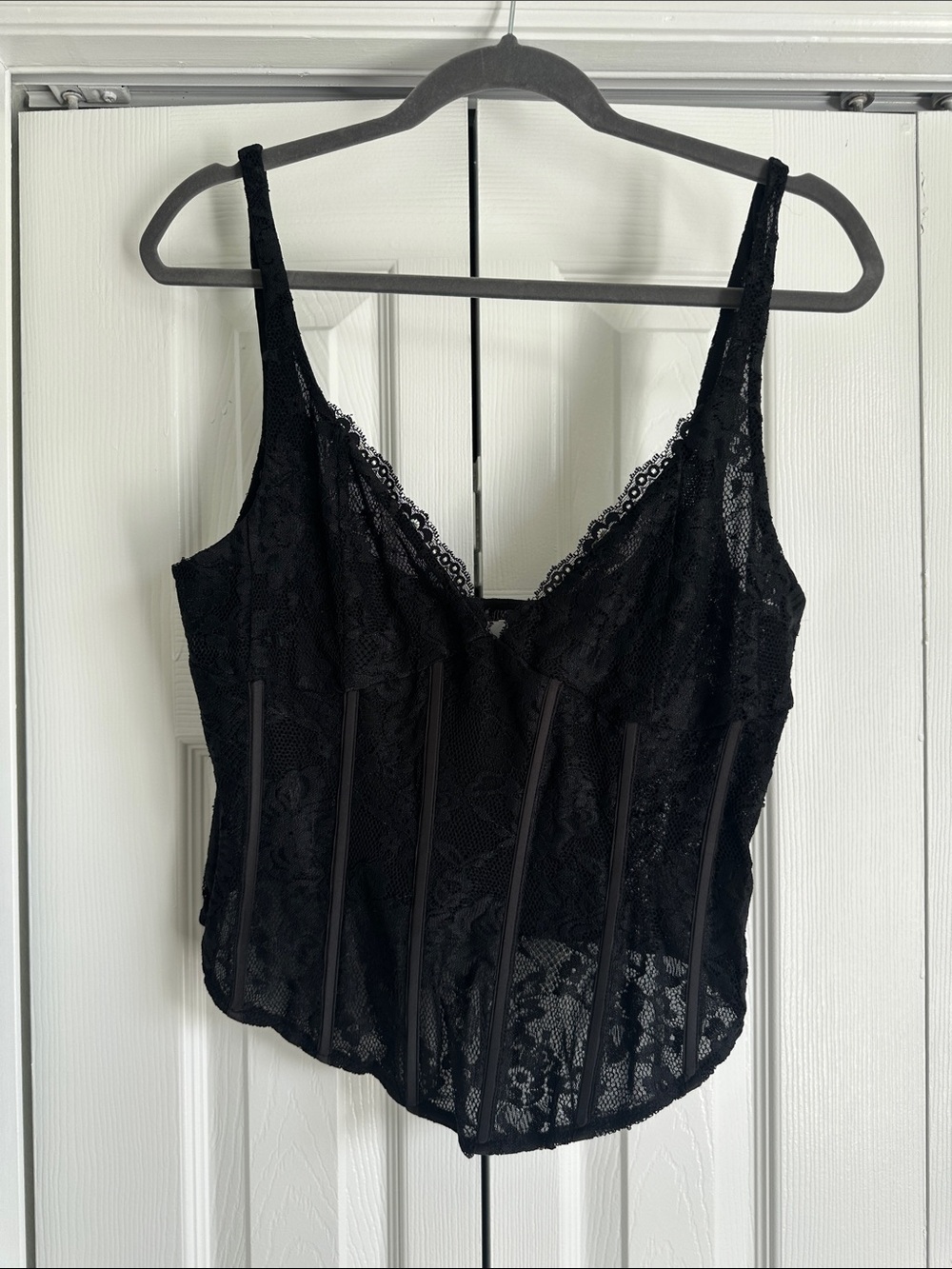 Meshki Black Lace Corset Tank Top